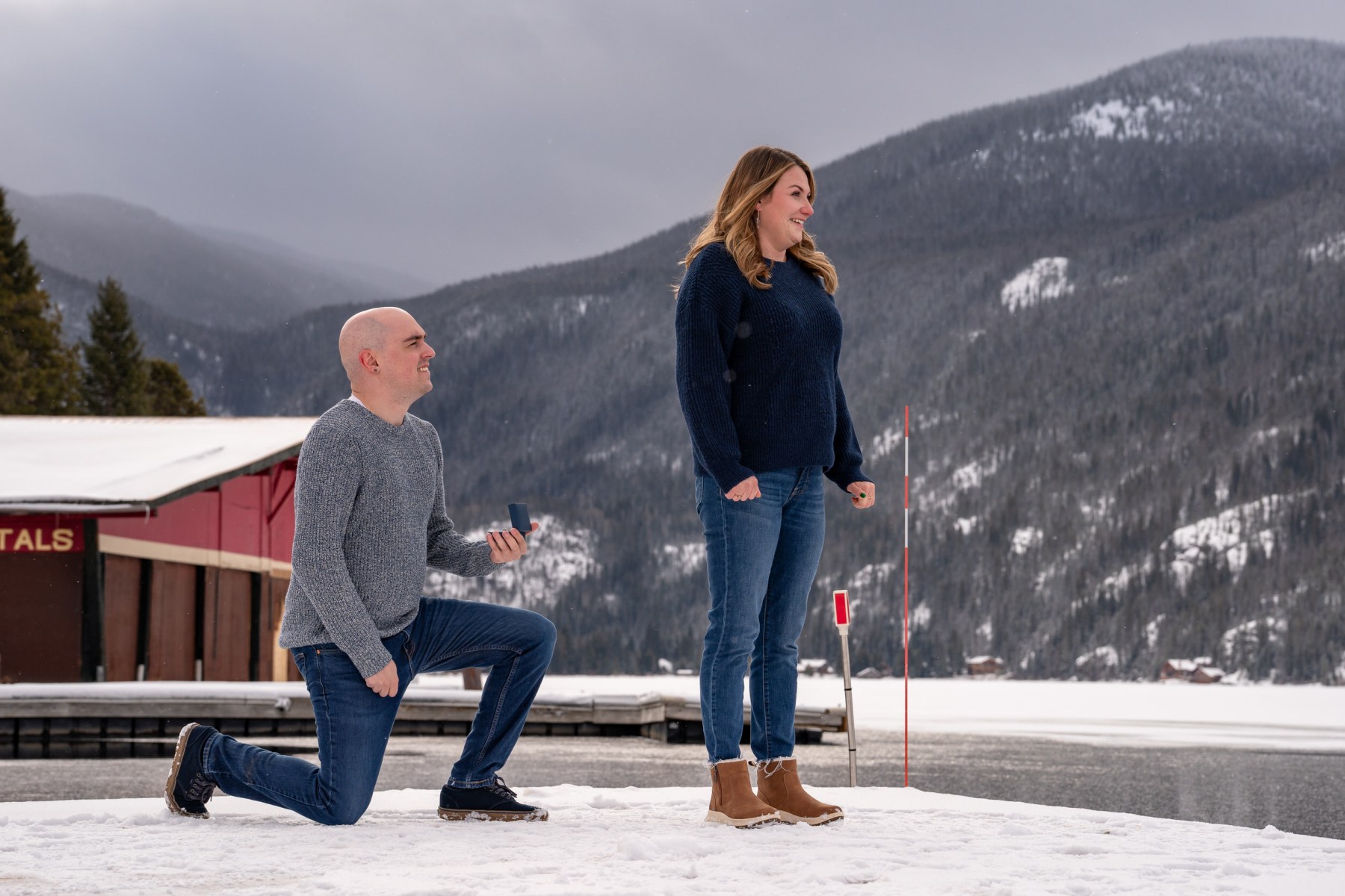Nicole & Andrew's proposal in Grand Lake, Colorado