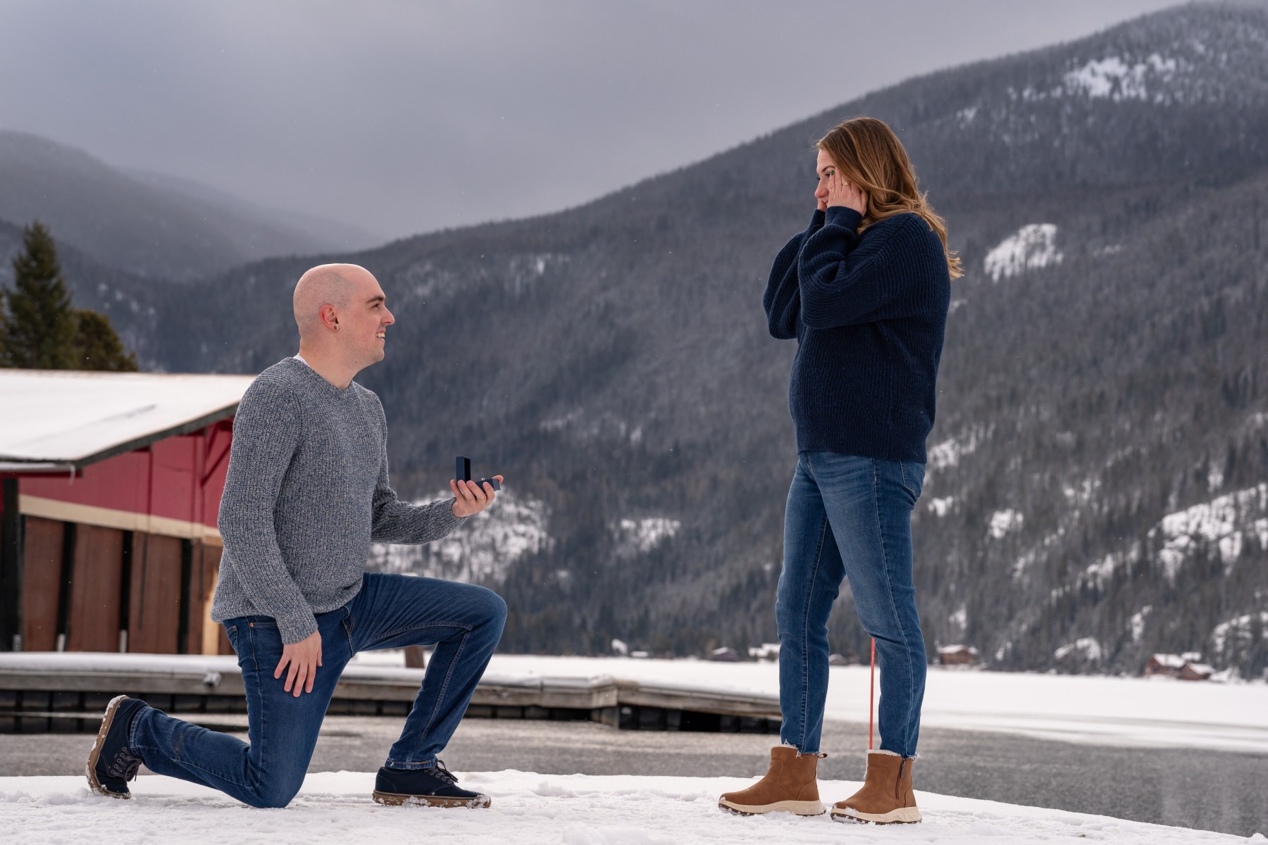 Nicole & Andrew's proposal in Grand Lake, Colorado