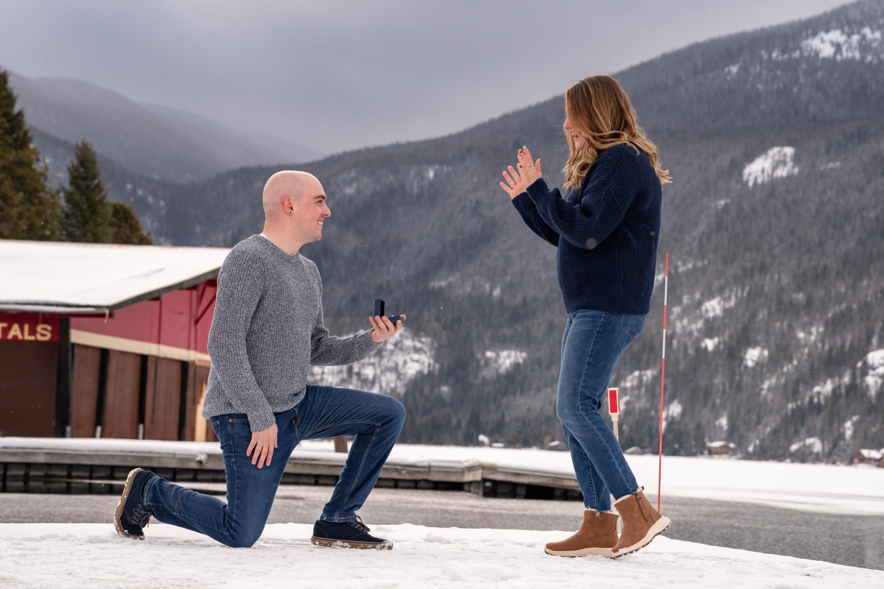 Nicole & Andrew's proposal in Grand Lake, Colorado