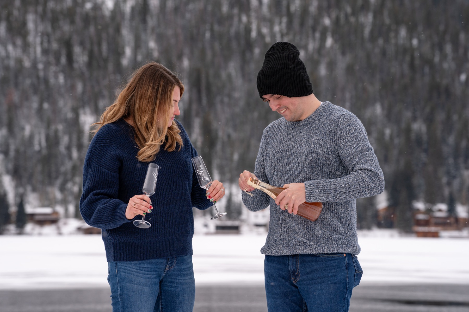 Nicole & Andrew's proposal in Grand Lake, Colorado