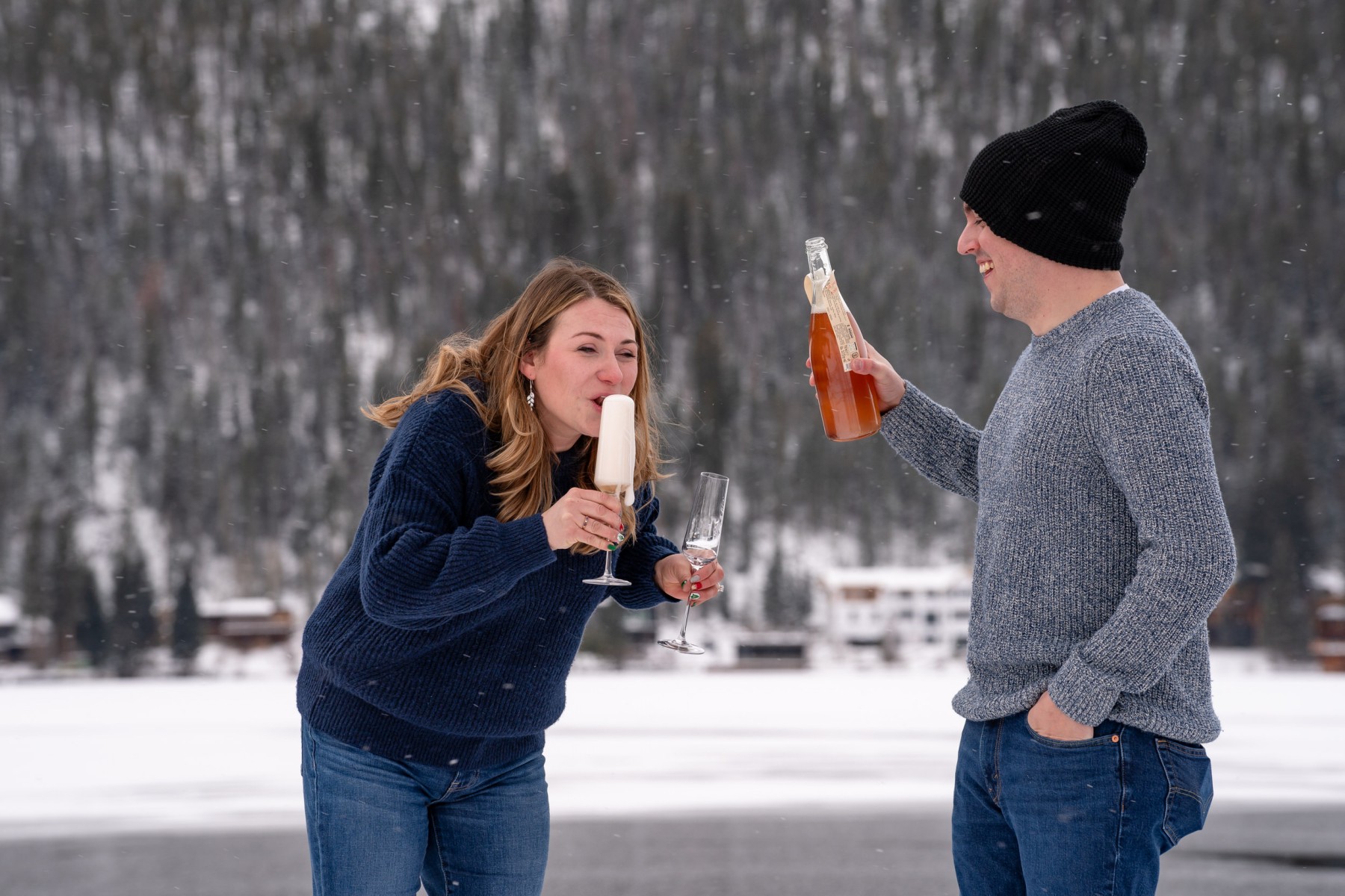 Nicole & Andrew's proposal in Grand Lake, Colorado